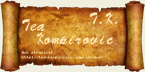 Tea Kompirović vizit kartica